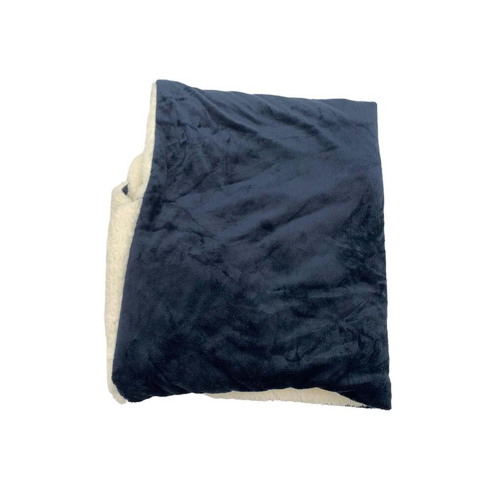 Peace Love World 40" x 70" Hooded Throw with Leather Patch Navy